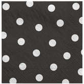 Jet Black Polka Dot Luncheon Napkins | 288 Count